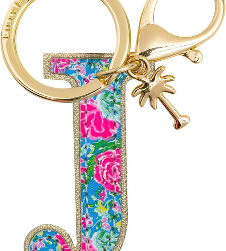 Leatherette Initial Keychain, Letter Bag Charm for Women