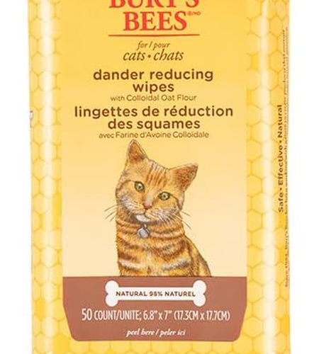 Burt'S Bees for Cats Dander Reducing Wipes - Kitten and Cat Wipes for Grooming - Burts Bees Cat Dander Wipes, Cat Grooming Wipes, Pet Wipes Cats, Cat Cleaning Wipes, Natural Cat Wipes, Cat Fur Wipes