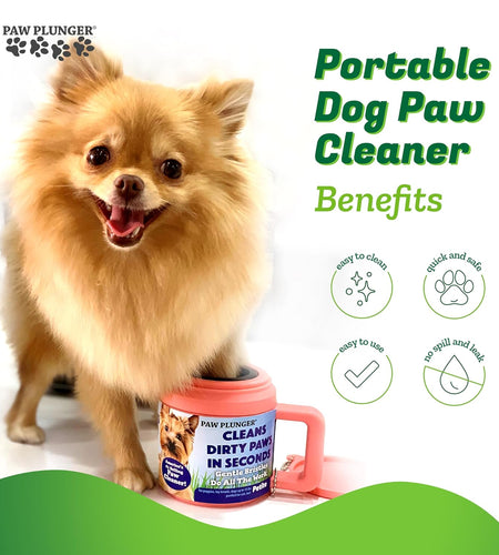 – the Muddy Paw Cleaner for Dogs – Saves Carpet, Furniture, Bedding and Cars from Dirty Paw Prints – Use This Dog Paw Cleaner after Walks – Soft Bristles, Convenient Cup Handle